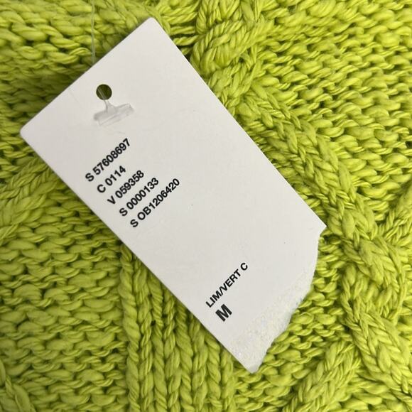 Women’s Urban Outfitters cropped cotton crew neck sweater NWT lime green - Picture 3 of 7